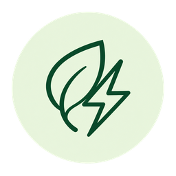 Hoja y rayo, símbolo de movilidad eléctrica